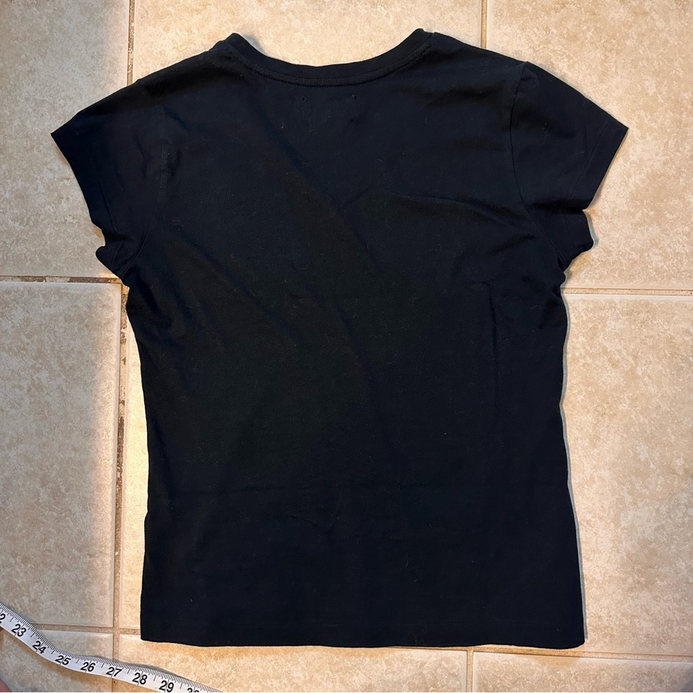 POLO Jeans Company Ladies V-neck Tee Black with Red Logo size Medium - Picture 4 of 6